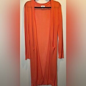 Betsey's Boutique Shop Orange Long Sleeve Cardigan Sweater‎ Lightweight L